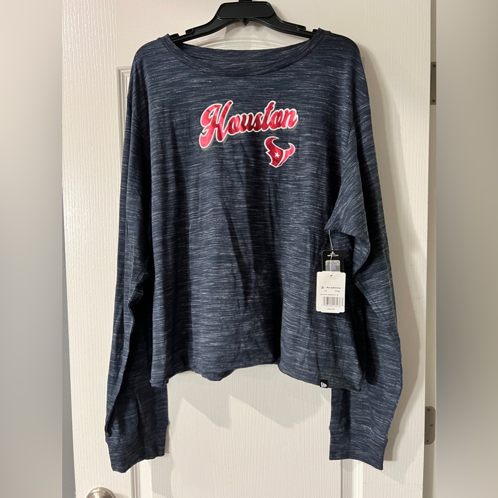 NFL Team Apparel NWT Houston Texans Long Sleeve Logo Spirit Shirt Women's Sz 2X
